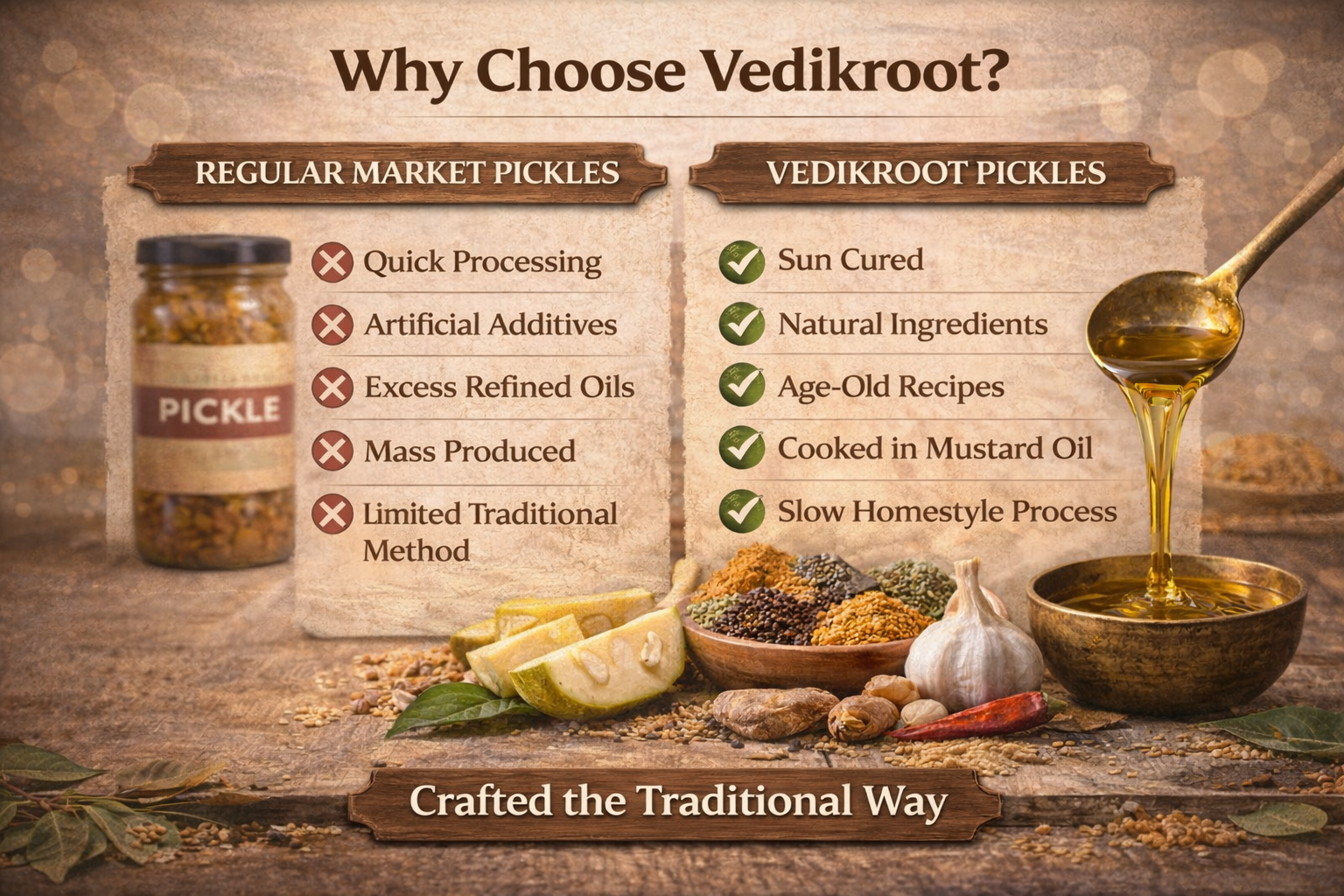 Jar of spicy Indian achar with mixed vegetables and rich red masala, showcasing traditional homemade-style pickle made with natural ingredients and no artificial preservatives.