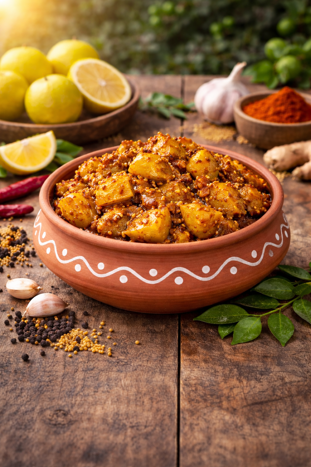 Vedik Root Organic Neembu Achar Natural Lemon Pickle | Indian Spicy Lemon Achar | Homemade Style | No Preservatives