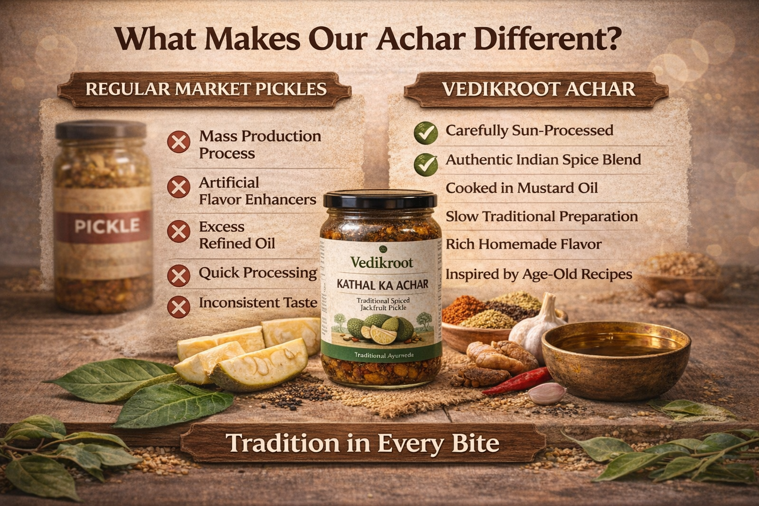 Organic Indian achar in a glass jar, naturally prepared homemade-style pickle made with traditional spices and no artificial preservatives.