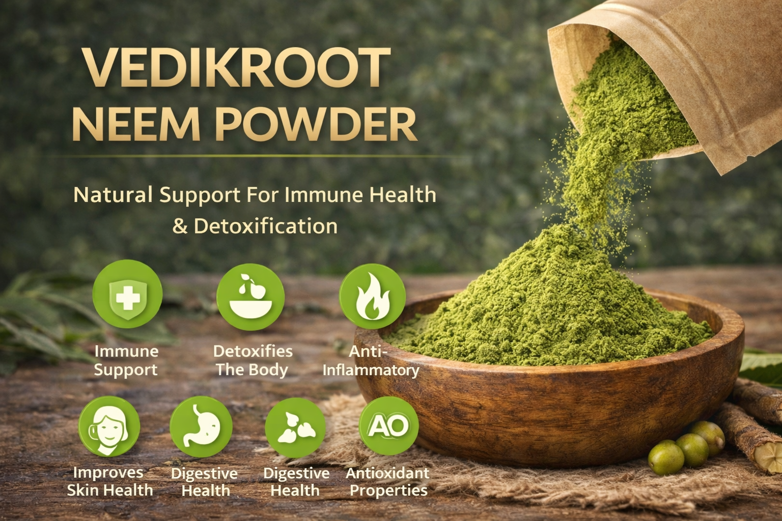 Vedikroot 100% Natural & Chemical free Neem Powder